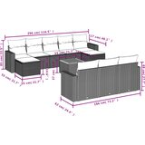  11-dijelni set vrtnih sofa od poliratana s jastucima bež | shoptok.hr
