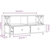 TV omarica rjavi hrast 90x33x45 cm inženirski les in železo, (20912801) | Shoptok.si