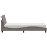  Postelja z vzmetnico taupe 80x200 cm blago | Shoptok.si