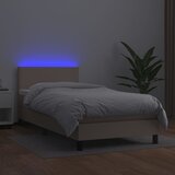  box spring madrac LED cappuccino 90x200cm umjetna koža | shoptok.hr
