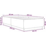  Krevetna konstrukcija Siva Sonoma 80 x 200 cm Konstruirano drvo | shoptok.hr