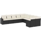 vidaXL 10-dijelni set vrtnih sofa s jastucima crni od poliratana | shoptok.hr
