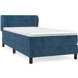 Box spring krevet s madracem tamnoplavi 90x200 cm baršunasti | shoptok.hr
