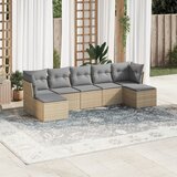 vidaXL 7-dijelni set vrtnih sofa od poliratana s jastucima bež Cijene