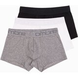 Ombre Men's cotton boxer shorts with logo - 3-pack mix Cene