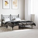 vidaXL Kovinski posteljni okvir z vzglavjem črn 160x200 cm | Shoptok.si