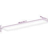 Stolna ploča sa živim rubom 140x40x2 5cm od masivnog drva manga | shoptok.hr