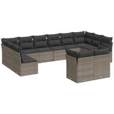 Maison Chic Seti vrtnega pohištva - Vrtna garnitura - Vrtni pohištvo set 12-delna z blazinami siva poli ratan, (21809064) | Shoptok.si