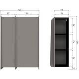WOOOD Sivi ormarić u dekoru jasena 102x140x44 cm Brock – | shoptok.hr