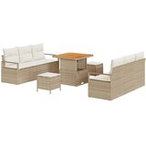  Sjedeća garnitura za vrt 9 kom. Bež Poli ratan 80 x 80 x 71 cm | Shoptok.si