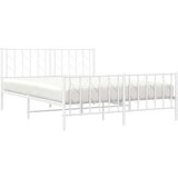 Metalni okvir kreveta uzglavlje i podnožje bijeli 150 x 200 cm | shoptok.hr