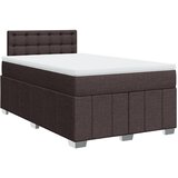 vidaXL Box spring postelja z vzmetnico temno rjava 120x190 cm blago, (21321535) | Shoptok.si