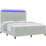 vidaXL krevet s opružnim sustavom s madracem &amp led svjetlom svjetlosiva 180x200 cm baršun | shoptok.hr