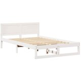 vidaXL Konstrukcija postelje Bela 120 x 200 cm Trden borov les, (5000023110) | Shoptok.si