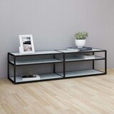 vidaXL TV ormarić boja bijelog mramora 160x40x40,5 cm kaljeno staklo | shoptok.hr