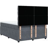 vidaXL Krevet s oprugama i madracem tamnosivi 140x190 cm baršunasti | shoptok.hr