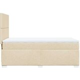 vidaXL Box spring postelja z vzmetnico krem 80x200 cm blago | Shoptok.si