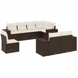  8-dijelni set vrtnih sofa s jastucima smeđi od poliratana | shoptok.hr