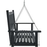 vidaXL Vrtna klupa za ljuljanje s metalnim lancima crna od jelovine | shoptok.hr