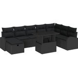  Sjedeća garnitura za vrt 9 kom. Crna poliratan 289 x 179 x 85 cm | Shoptok.si