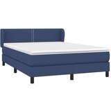  Box spring postelja z vzmetnico modra 140x200 cm blago | Shoptok.si