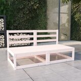 Maison Chic Vrtni kavč - Zunanji kavč dvosed bela trdna borovina, (22041761) | Shoptok.si