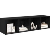 vidaXL Komplet TV omaric 2 pcs Črna Orehovina 37 x 35 x 107 cm | Shoptok.si