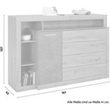Modern Living Široka Komoda Chanton, Siva, Barva Hrasta | Shoptok.si