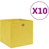 vidaXL Kutije za pohranu od netkane tkanine 10 kom 28x28x28 cm žute Cijene