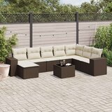 vidaXL 9-dijelni set vrtnih sofa s jastucima poliratan smeđi | shoptok.hr