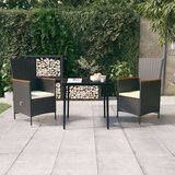  3-dijelni vrtni blagovaonski set s jastucima crni | shoptok.hr