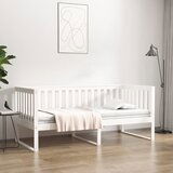 vidaXL Dnevna postelja bel 100x200 cm trdna borovina | Shoptok.si
