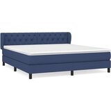  Krevet s oprugama i madracem plavi 160x200 cm od tkanine | shoptok.hr