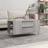 vidaXL Klubska mizica siva sonoma 102x44,5x50 cm inženirski les | Shoptok.si