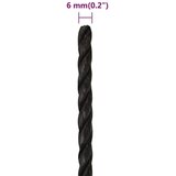  Radno uže crni 6 mm 50 m od polipropilena | shoptok.hr