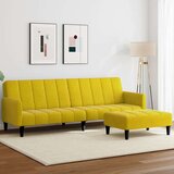  Kavč dvosed s stolčkom za noge rumen žamet, (21228603) | Shoptok.si