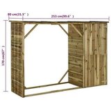 vidaXL Vrtno spremište za drva i alat od borovine 253 x 80 x 170 cm | shoptok.hr