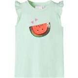  Dječja majica s volanima na rukavima nježnozelena 128 | shoptok.hr