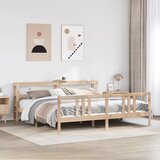 vidaXL Okvir kreveta s uzglavljem 200 x 200 cm od masivne borovine | shoptok.hr