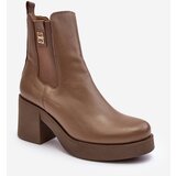 Kesi Women's leather high-heeled boots Lemar brown Kodra Cene'.'