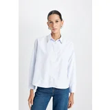 Defacto Oversize Fit Shirt Collar Oxford Long Sleeve Shirt