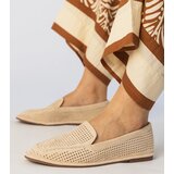 Gemre Beige perforated eco-suede loafers Stanila | Shoptok.si