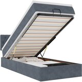 Maison Chic Otomanski Posteljni okvir - Enojna postelja - Postelja za odrasle z vzmetnico siv 90x190 cm žamet-J2529, (21766579) | Shoptok.si