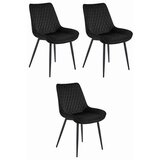 Brandless Stol VERDO - črn žamet / črne noge x 3, (22055161) | Shoptok.si