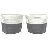  Košare za pohranu 2 kom sive-bijele Ø 24 x 18 cm pamučne | shoptok.hr