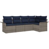  Sjedeća garnitura za vrt 5 kom. Siva poliratan 242,5 x 132,5 x 69 cm | shoptok.hr