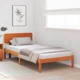  Krevetni okvir s uzglavljem Vosak smeđi 75x190 cm Čvrsto drvo bora | shoptok.hr