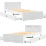  Okvir za krevet s uzglavljem bijeli 75x190 cm konstruirano drvo | shoptok.hr