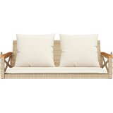  Klupa za ljuljanje s jastucima bež 109x62x40 cm od poliratana | Eponuda.com