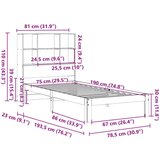 vidaXL Krevet s regalom za knjige bez madraca 75 x 190 cm od borovine | shoptok.hr